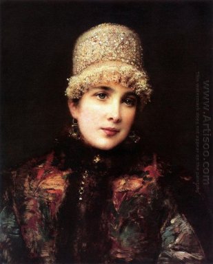 Russische schoonheid In Kokoshnik