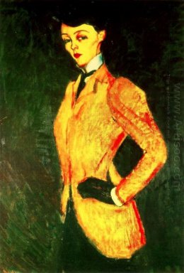 Frau in gelber Jacke amazon 1909