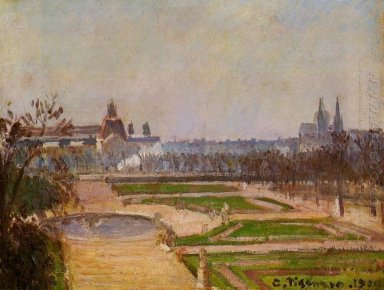 De jardin des tuileries en het louvre 1900