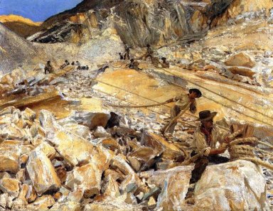 Bringing Down mármore das pedreiras Em Carrara 1911
