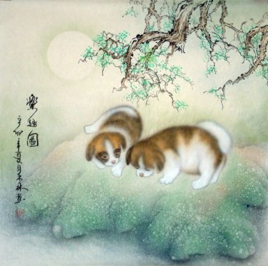 Hund - kinesisk målning