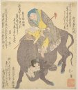Chinese Sage lezen tijdens het rijden op een Buffalo
