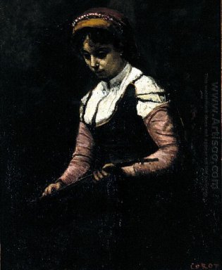 Meisje met noodbaken/mandoline 1865