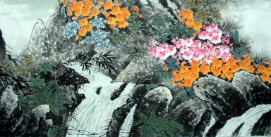 Oiseaux et fleurs - Peinture chinoise