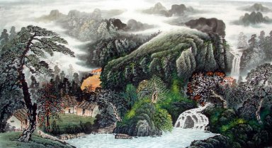 Un patio en la montaña - la pintura china