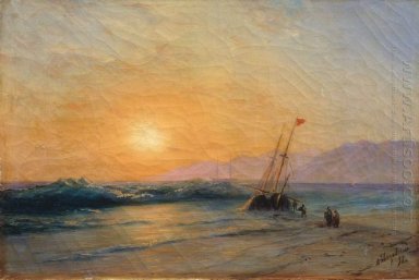 Coucher de soleil à la mer 1898
