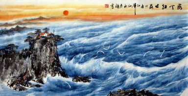 Море - китайской живописи