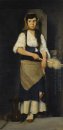 Girl with Distaff and Spindle