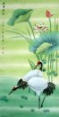 Crane-Lotus - peinture chinoise