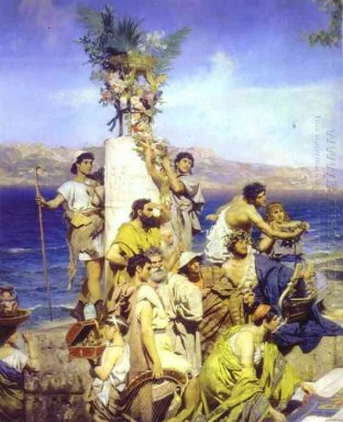 Phryne on the Poseidon\'s celebration in Eleusis (detail)