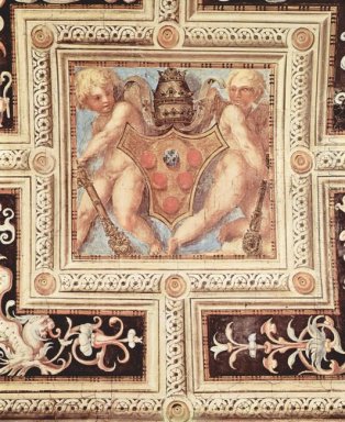 Scène avec des anges sur le blason papal 1515
