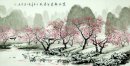 Montañas, agua, flores - Pintura china