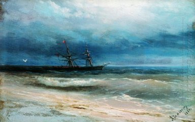 Mar com um navio de 1884