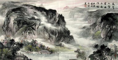 Montanhas, água - pintura chinesa
