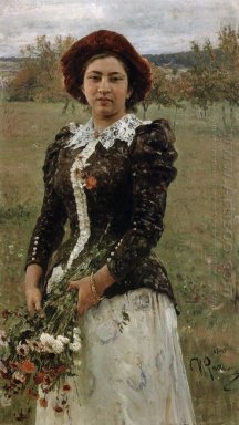 Bouquet d\'automne Portrait de Vera Repina 1892