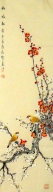 Fåglar-Blomma - kinesisk målning