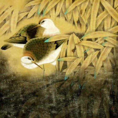 Peinture chinoise - Oiseaux-Loverse