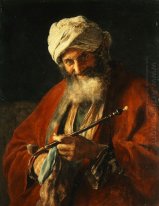 Orientalisk Man med en Pipe