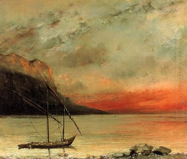 Pôr do sol sobre o lago Leman 1874