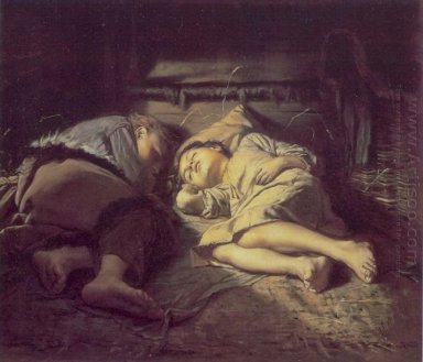 Kinderen slapen 1870