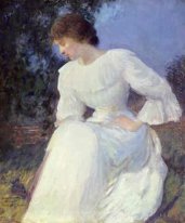 Portret van een vrouw in het wit