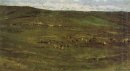 Eine Herde von Pferden in Baraba-Steppe