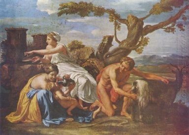 Der Infant Jupiter ernährt durch die Ziege Amalthea