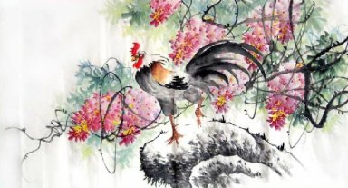 Chicken-Peony - la pintura china