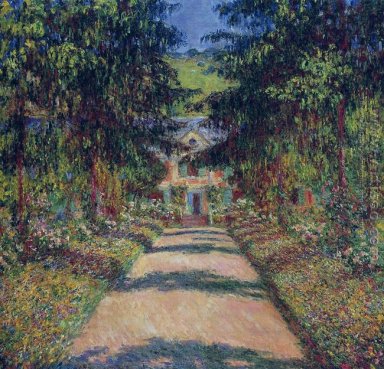 Pathway I Monets trädgård i Giverny