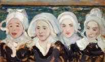 Vier Bretonse Vrouwen bij de Kust