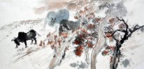Sapi, Pohon - Lukisan Cina