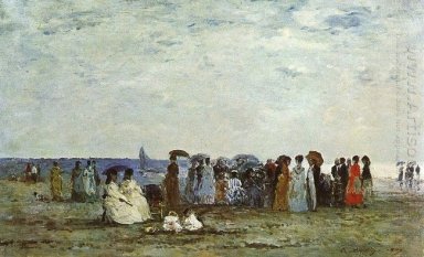 Купальщицы на пляже в Трувиль 1869