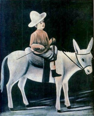 En pojke på en åsna