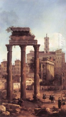 roma ruinas del foro mirando hacia el Capitolio 1742