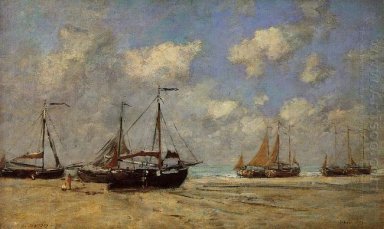 Scheveningen Barco encallado On The Shore 1875