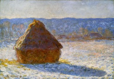 Grainstack no efeito da neve da manhã 1891