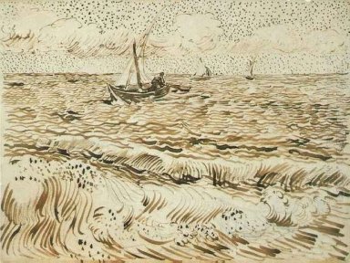 Рыболовное судно в море 1888