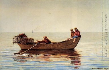 Tiga Anak Laki-Laki Dalam Perahu Dengan Lobster Pot \');