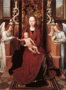 Virgin Dan Anak Enthroned Dengan Dua Malaikat 1490