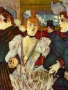 La Goulue que chega no Moulin Rouge com duas mulheres 1892