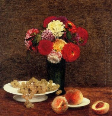 Still Life Dahlia Dalam Hijau Vas 1868