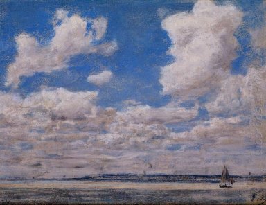Seascape con grandi cielo 1860