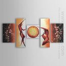 Hand-painted Abstract Oil Painting - Set of 5