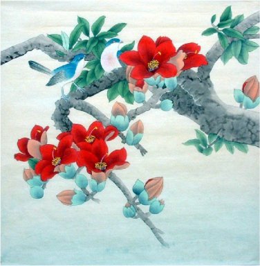 Vogels-Bloemen - Chinees schilderij