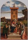Madonna en kind met St. Johannes de Doper en Maria Magdalena