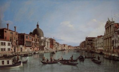 De bovenloop van de canal grande met s simeone piccolo 1738