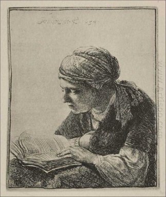 Молодая женщина читает 1634