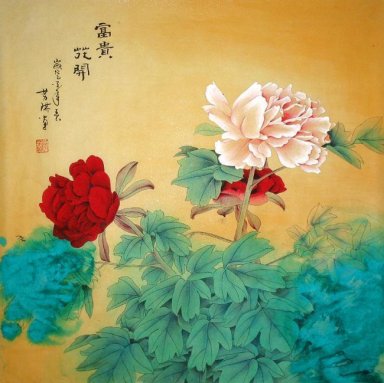 Пион - китайская живопись