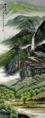 Montagnes, l\'eau - peinture chinoise