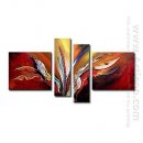 Hand-painted Abstract Oil Painting - Set of 4